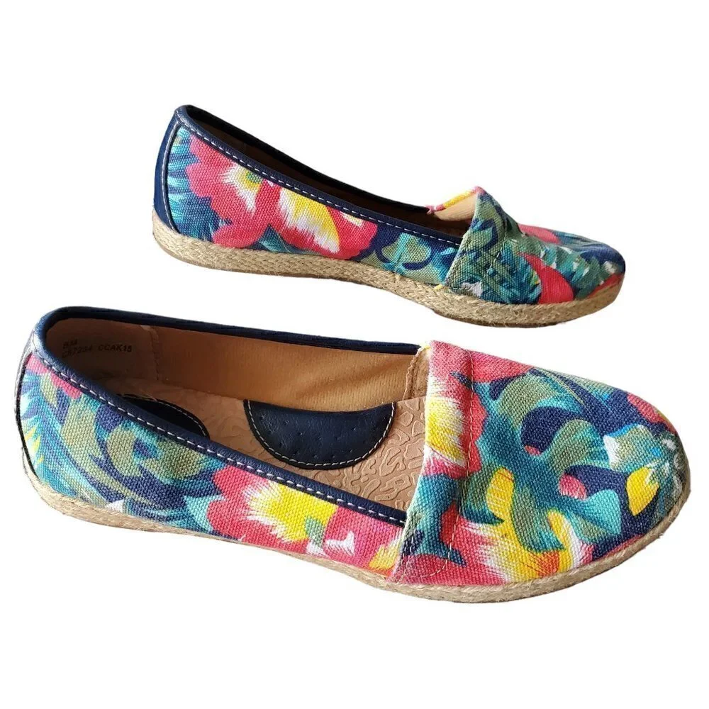 B.O.C. FLORAL CANVAS SHOES SIZE 8